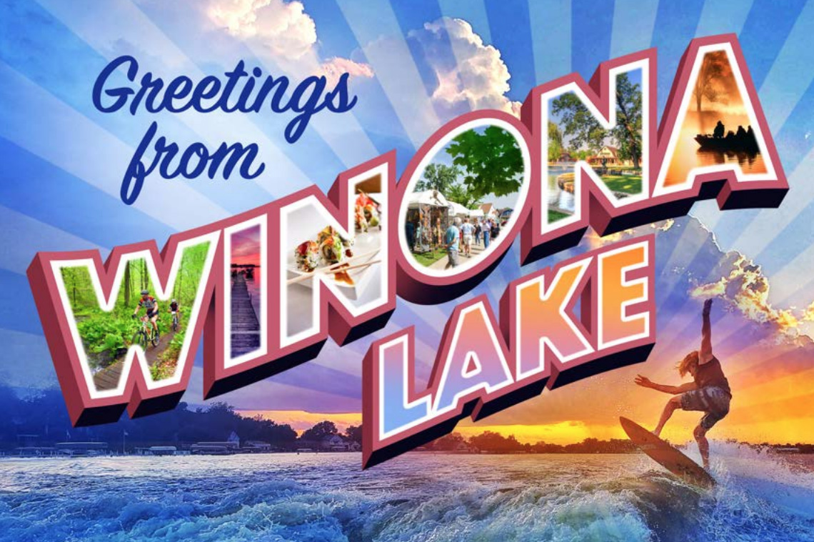 Winona Lake postcard