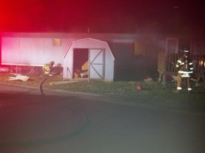 A fire broke out in this trailer at Lot 30 in Merrywood Mobile Home Park just after midnight Christmas morning. 