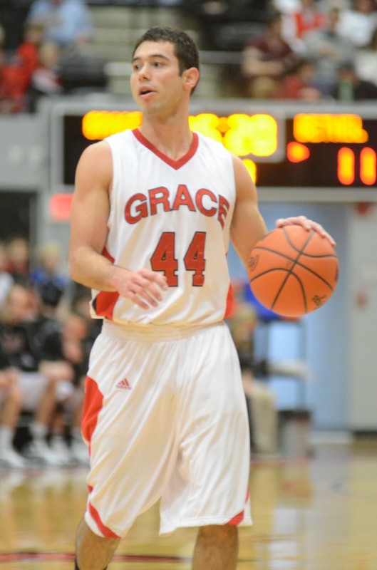 Grace's Bruce Grimm Jr. directs the attack Thursday night. The senior from Rochester had 23 points in a 98-88 conference loss to Bethel.