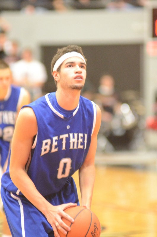 Bethel freshman Jordyn Coon, a WCHS grad, eyes a free throw late in the game Thursday night at Grace College.