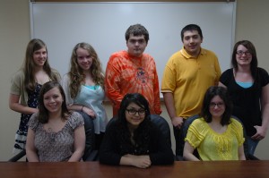 Three Wawasee High School Academic Super Bowl teams qualified for the state competition May 4 at Purdue. Students on the teams are, in front from left, Ashley Helfers, Stephanie Camargo and Katie Zartman. In the back row are Emma Donahoe, Maddison Hite, Brett Heinisch, Michael Hernandez and Kristi Streby. Not pictured is Brandon Fox. (Photo by Tim Ashley)