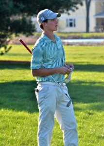 Luke Jackson takes a look at his shot on hole seven at South Shore.