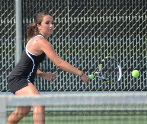 Jacqueline Sasso turned in a strong performance at No. 2 singles with a 6-0, 6-0 win for Warsaw Friday night.