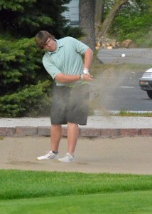 Wawasee's Tristen Atwood fires out of the bunker.