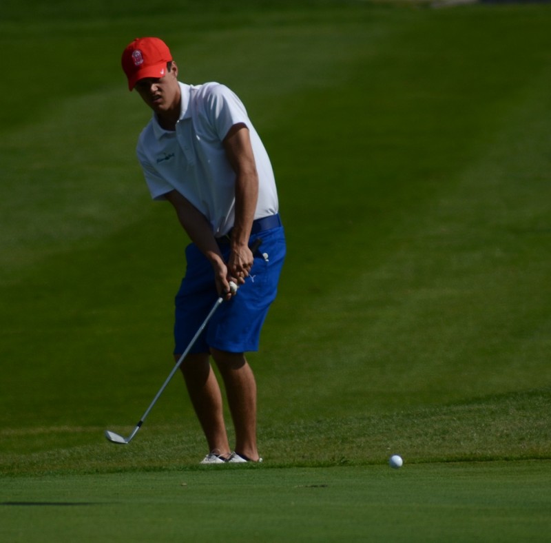 Triton senior standout Quentyn Carpenter, shown playing in the Joe Harris Shootout Tuesday night, shot a school record 32 for nine holes at Rozella Ford Thursday night (File photo by Jim Harris)