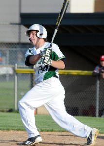 Wawasee's Nate Hare follows through against Goshen.