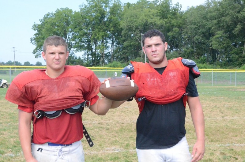 Juniors Tanner Hughes (at left) and Devin Gerding will carry the load for Whitko football  this fall (Photo by Scott Davidson)