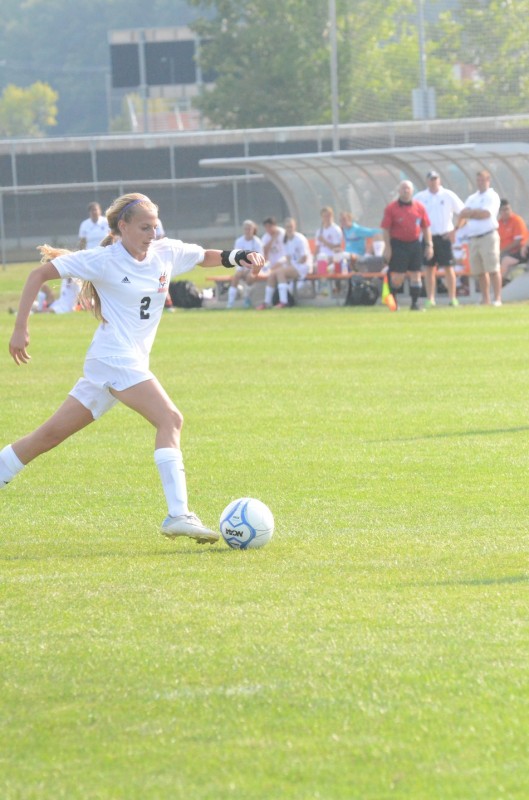 Julie Frazzetta makes a run for the Tigers during the season opener Monday night versus Culver. 