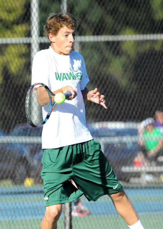 Wawasee's Todd Hauser collected a win Thursday at No. 2 singles in the NLC Tournament in Plymouth.