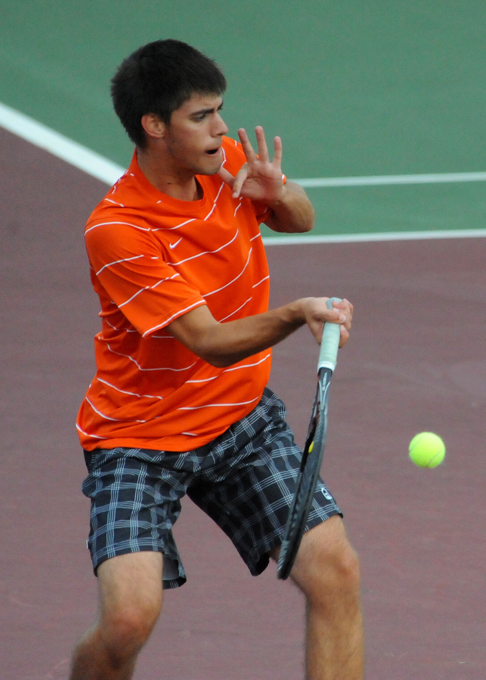 Senior Kyle Wettschurack will be a key man for defending champion Warsaw in the NLC Tennis Tournament starting Wednesday at Plymouth (File photos by Mike Deak)