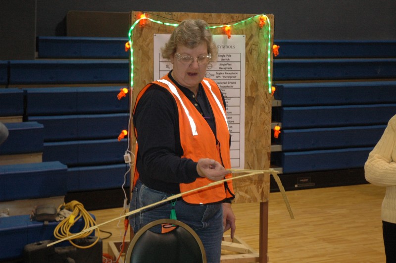 Electrician Cindy Shank was one of several women participating in the annual Nontraditional Employment for Women opportunities workshop. It was held at Quaker Haven near Dewart Lake. (Photo by Tim Ashley)