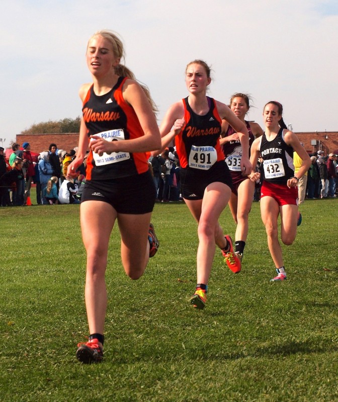 Warsaw sophomores Brooke Rhodes and Hannah Dawson helped the Tigers place fourth in the semi state Saturday.