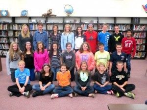 (from right): Ella Knight, Lucas Harvey, Meredith Phipps, Hannah Rice, Audrey Hansen, Crystal Castillo, Marc Motter, Matt Watson, Jacob Moeller (Middle Right): Emily Puckett, Sophia Schiltt, Myah Kneller, Bayly Dobbins, Kylee Gudeman, Abbie Blackburn, Andrew Hawblitzel, Keagan Rice (Bottom Right): Justin Fleming, Miriam Hagg, Lora Kuhaneck, Alex Koontz, Nate Smith, Anthony Bass (photo provided) 