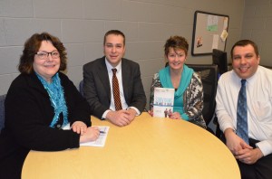 (From left) Susie Light, David Hoffert, Teresa Jordan and Leesburg Elementary Principal Randy Dahms have all worked to make Jordan's dream of having Eva Kor, holocaust survivor, share her story with students in the community.  (Photo by Alyssa Richardson)