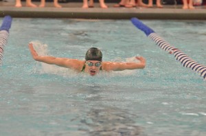 Kate Gunter's 100 yard butterfly time of 1:10.26 earned her the seventh seed in Saturday's finals. (Photos by Nick Goralczyk)