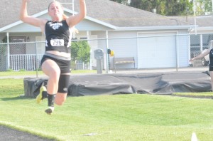 Courtney Farling finished fourth in the long jump for the Tigers Tuesday night.