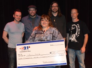 United members Renea Skaggs, Micah Gibson, Scott Hardy, Mike Beezley and Matt Leatherman with their $10,000 check for winning the People's Choice Award. (Photo by Deb Patterson)