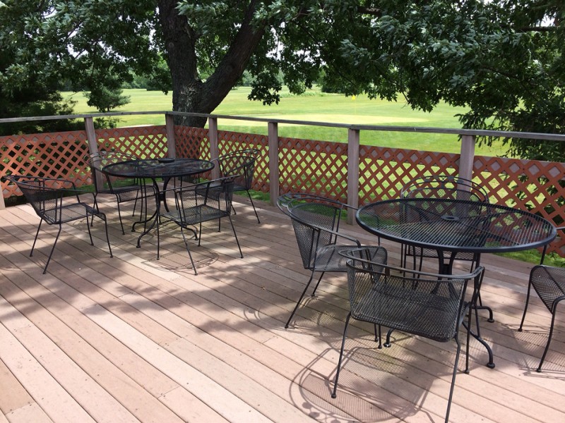 After a fun round, Wawasee has a variety of snack and drink options for golfers with a patio that provides a nice view.