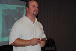 Indiana Department of Natural Resources North Region Fisheries Supervisor Jeremy Price spoke at the August general meeting of the North Webster-Tippecanoe Township Chamber of Commerce to a larger than average attendance.