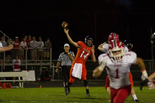 Quarterback Jake Mangas had another stellar showing for the Tigers in Friday night's 24-0 win over Goshen.
