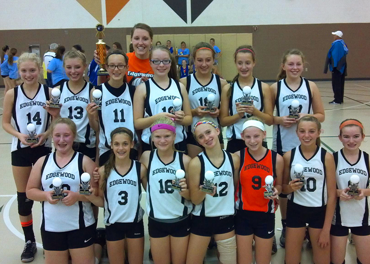 The Edgewood seventh grade volleyball team won the Boston Invite in LaPorte. (Photo provided by James Schmidt)