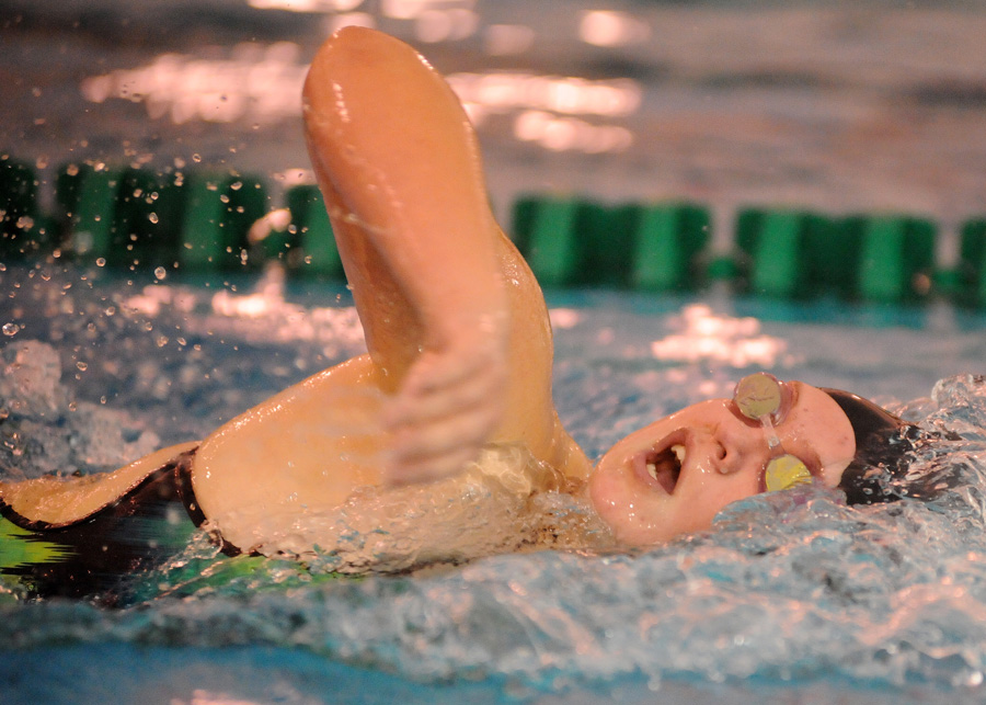 Wawasee's Lizzy Brugh swim the 200 freestyle against DeKalb.