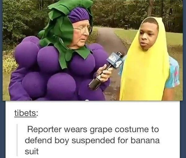 grapes defend banana