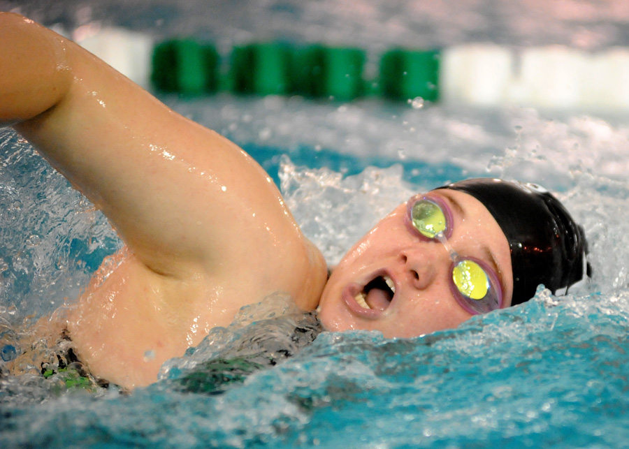 Wawasee's Jazmine Morehead swims the 100 freestyle against DeKalb Saturday morning. (Photos by Mike Deak)