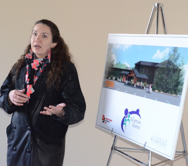 Tracie Hodson, executive director, explains the construction/renovation plans. (Photo by Deb Patterson)