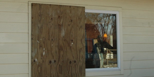 A cement block was thrown through a window at Subway to gain entry