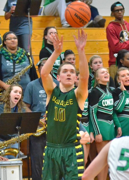 Aaron Voirol was 3-5 from the floor in Friday's loss to Concord.