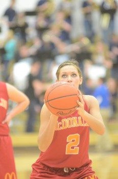 Taylor Miller of Northridge focuses on a free throw attempt.