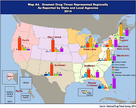 Drug Threats By Region 2014