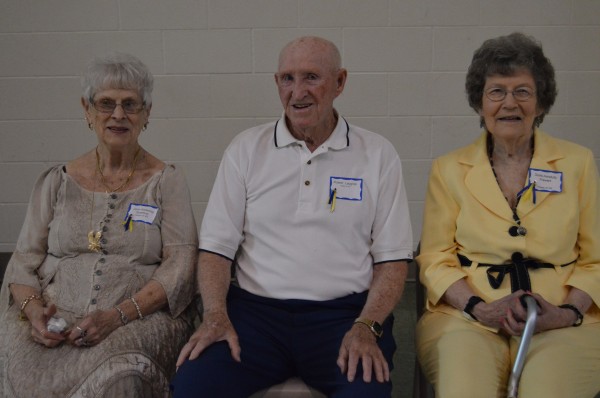 The Syracuse High School class of 1945 included (from left): Joan (Ketering) Stoelting, Robert Laughlin and Doris (Frevert) Amstutz.