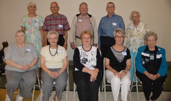 The Syracuse High School class of 1955 included (front row from left): Barbara (Thornburg) Griffith, Marlene (Wilkinson) Pollock, Charlotte (Haffner) Hatheway, Dixie (Dorsey) Simmons and Kay (Adams) Trenshaw. Second row: Jane (Kroh) Clashman, Charles Haffner, Joe Shewmon, Lee Oyler and Norma (Mock) George.