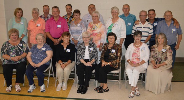 The Syracuse High School class of 1965 included (front row from left): Donna (Ritter) Bird, Nancy (Plank) Coy, Linda (Smith) Cripe, Jan (Perry) Appenzeller, Linda (Pilcher) Wortinger, Patti (Mullins) Behrens and Ann (Kowalllik) Cavender. Second row: Rosemary (Bushong) Bilicki, Beth Ann (Miller) Williams, Bill Cripe, Sandy Richmond, Lorraine (McGill) Carson, Linda (Broekers) O'Connor, Jerry Byrd and Fred Green. Third row: Larry Lea, Terry W., Ron Robinson, George Lung and Rod Smith.