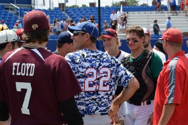 Whitko and North All-Star head coach Erik Hisner talks with his team during the weekend of events at Indiana State University. (Photo provided)