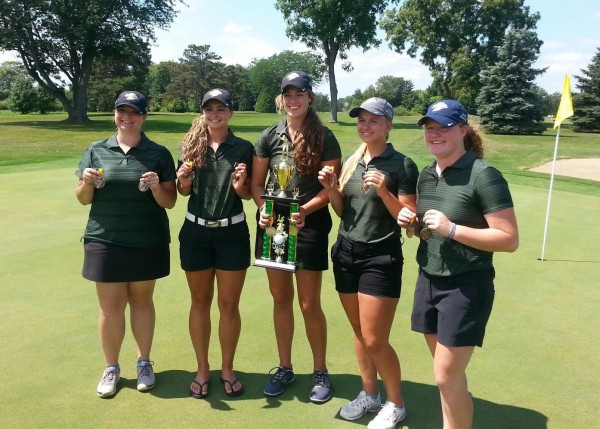 2015 Wawasee Invitational champions: Wawasee Lady Warriors. From left, Kamryn Foy, Mikala Mawhorter, Aubrey Schmeltz, Kylee Rostochak and Madison Beaman. (Photo provided)