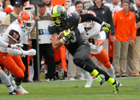 Danny Anthrop moves upfield for Purdue.