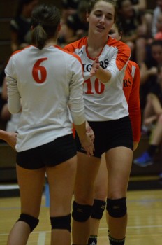 Lexi Day celebrates for the Tigers.