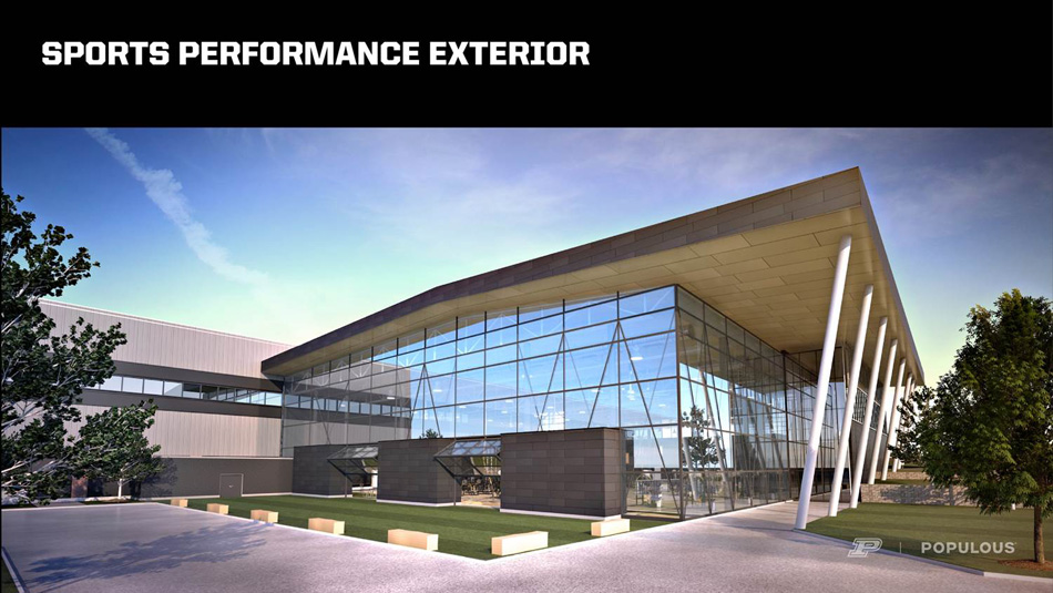 Purdue is seeking funding for a new football performance complex. (Renderings courtesy of Populous)