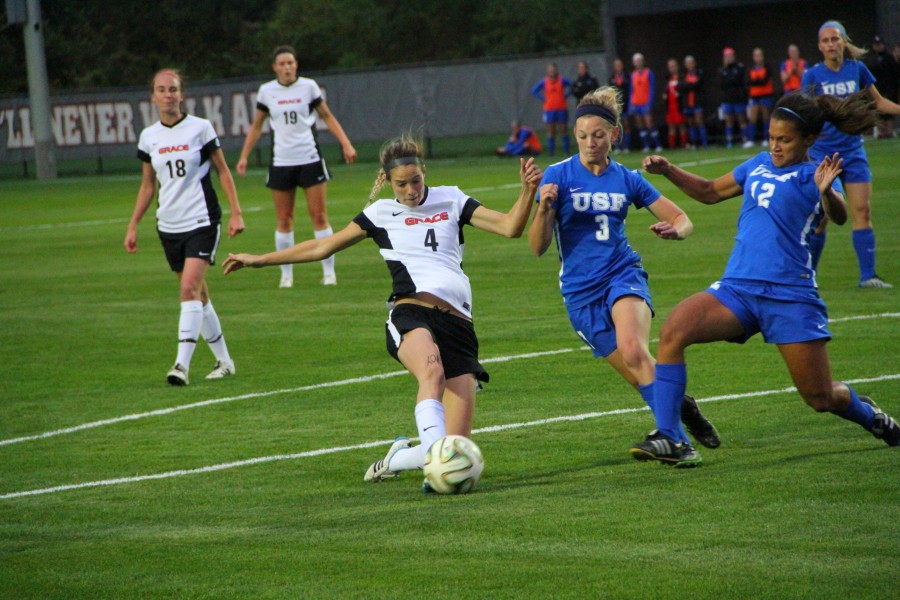 Grace College senior Mallory Rondeau will lead her team into the NAIA National Championships with a first-round home match on Saturday (Photos provided by the Grace College Sports Information Department)