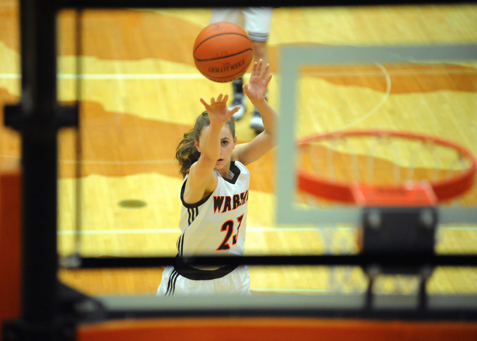 Warsaw's Dayton Groninger scored a career-high 28 points as her Tigers defeated Wabash 50-26 Wednesday night. (Photos by Mike Deak)