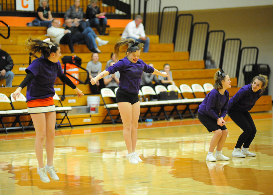 Members of Hailstorm perform during halftime of Wednesday night's game between Warsaw and Wabash.