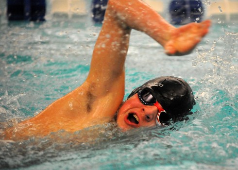 Jacob Wagner of Tippecanoe Valley works in the 200 freestyle prelims.