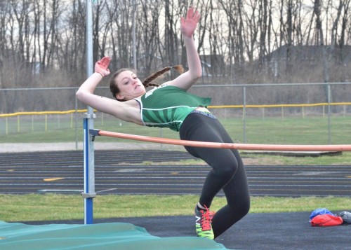 Hannah-Marie Lamle grabbed second in high jump during Tuesday's meet with East Noble. (Photos by Nick Goralczyk)