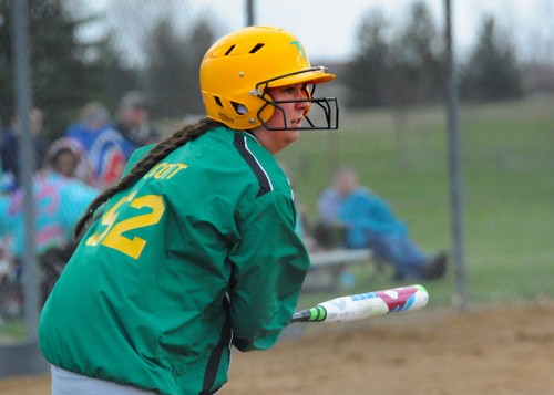 Tippecanoe Valley's Kayla Scott takes a look at her contact against NorthWood.