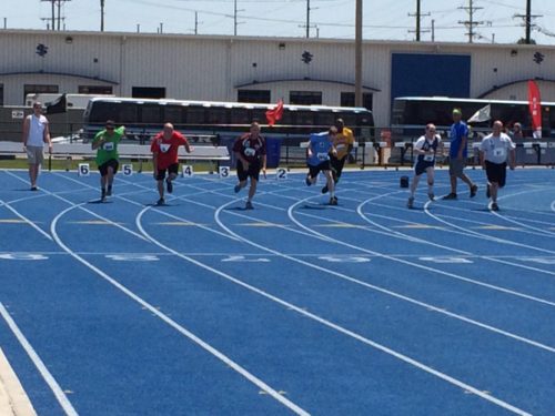 Antonio Drummond is the runner on the far left on the track.