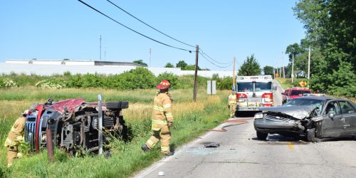 One person was transferred with arm pain from the scene. (Photos by Maggie Kenworthy)