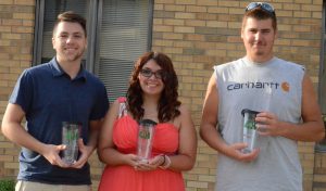 Shown are final year members of 4-H who have completed 12th grade and in their last year of eligibility in 4-H. From left are Kyle Weideman, Alexus Greene and Brogan Teeple.